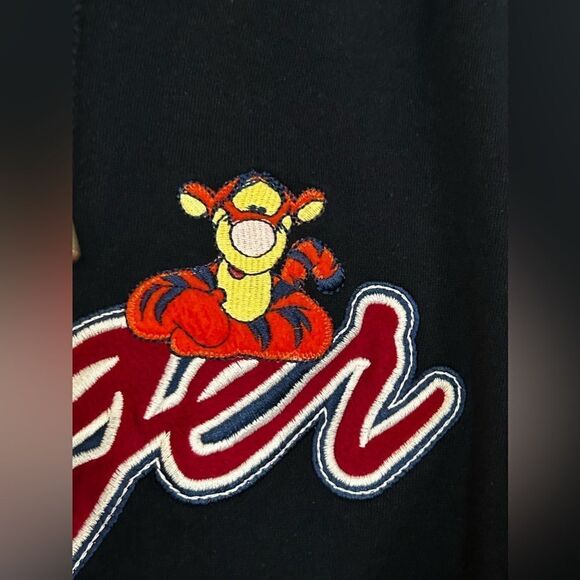 Vintage Disney Tigger 2X Full Zip Up Hooded Sweatshirt Embroidered Pooh woman - Picture 10 of 14